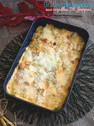 Gratin de ravioles aux St Jacques