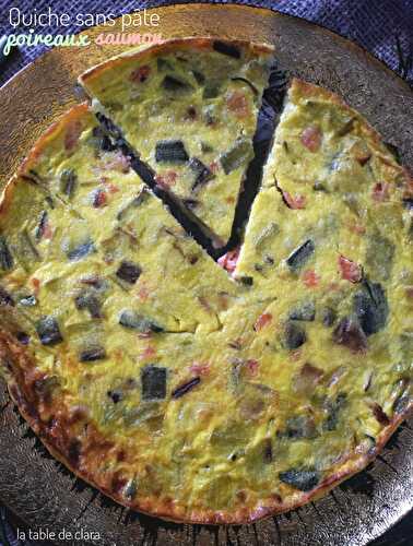 Quiche sans pâte poireaux saumon fumé