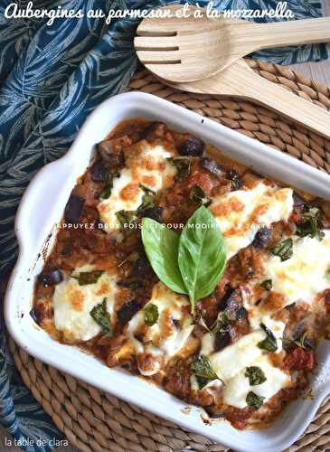 Aubergines au parmesan et à la mozzarella - recette express