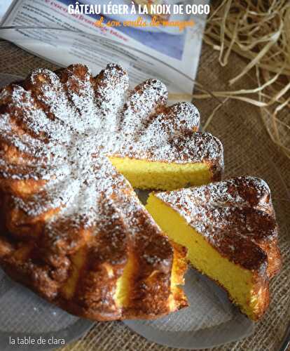 Gâteau léger à la noix de coco et son coulis de mangue