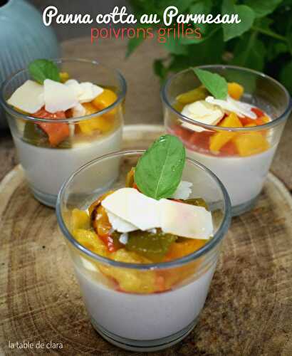 Panna cotta au parmesan poivrons grillés