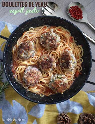 Boulettes de veau esprit pesto