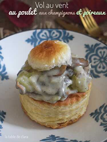 Vol au vent au poulet aux champignons et poireaux