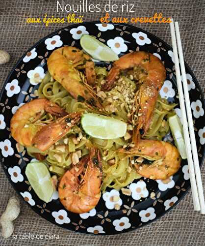 Nouilles de riz aux épices thaï et aux crevettes