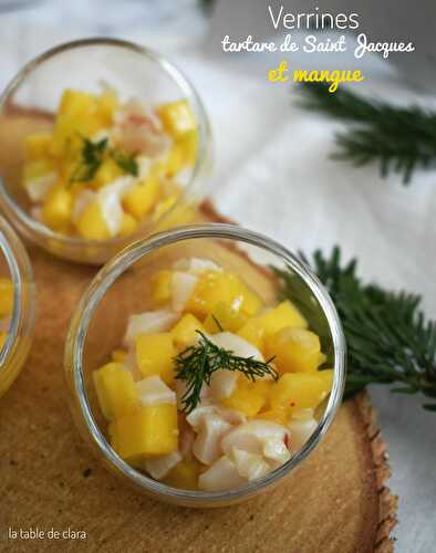 Verrines de tartare de Saint Jacques et mangue