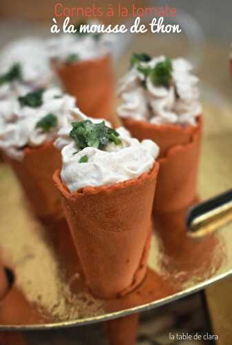 Cornets à la tomate à la mousse de thon