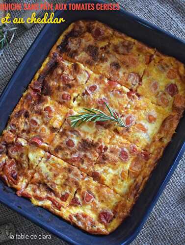 Quiche sans pâte aux tomates cerises et au cheddar