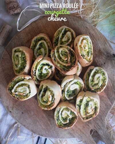 Mini pizza roulé à la courgette et au chèvre