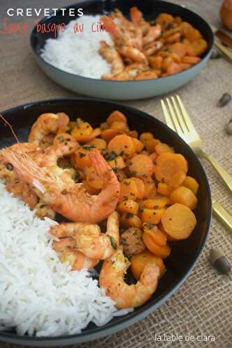 Crevettes sauce basque au citron 