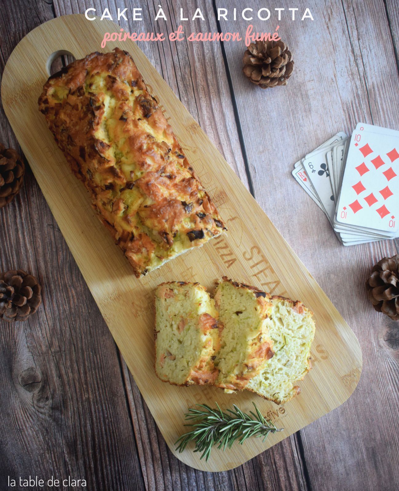 Cake à la ricotta poireaux et saumon fumé