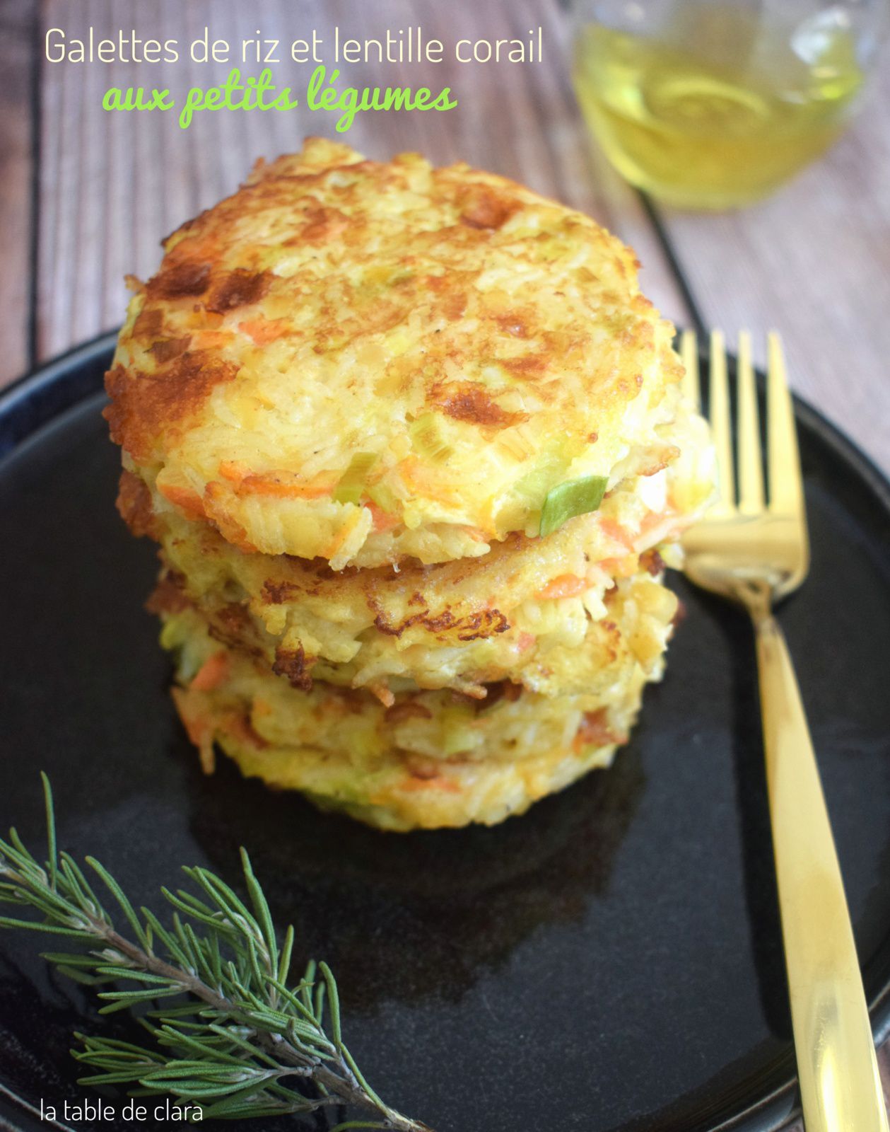 Galettes de riz et lentille corail aux petits légumes