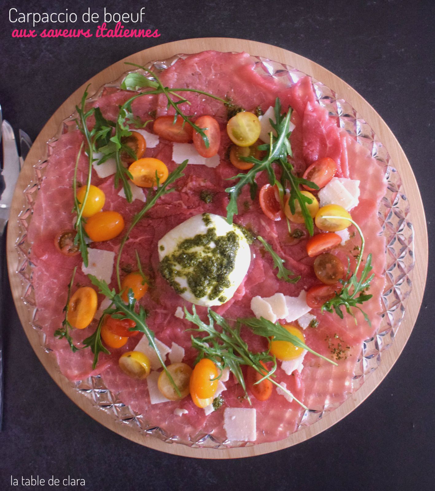 Carpaccio de boeuf aux saveurs italiennes