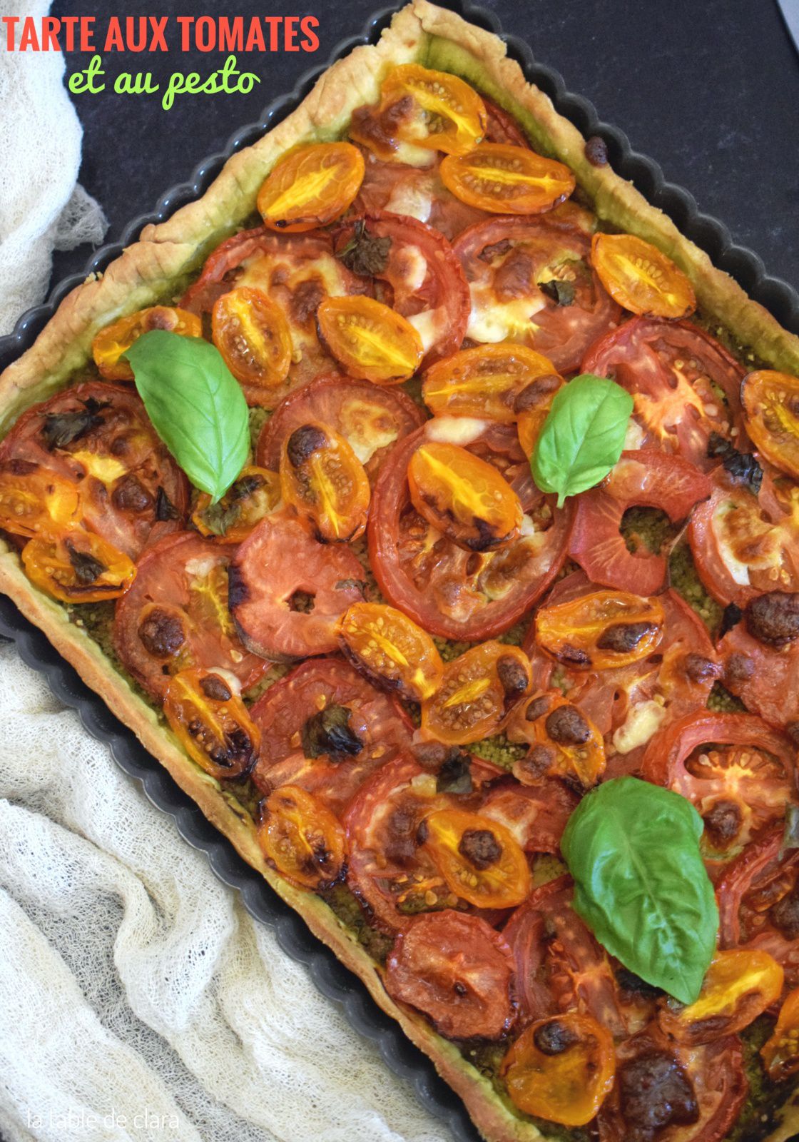 Tarte aux tomates et au pesto