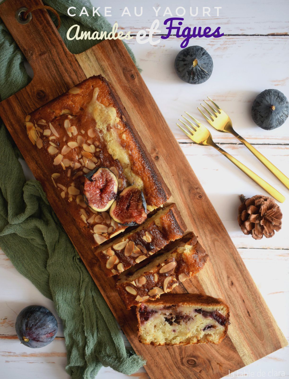 Cake au yaourt aux amandes et aux figues