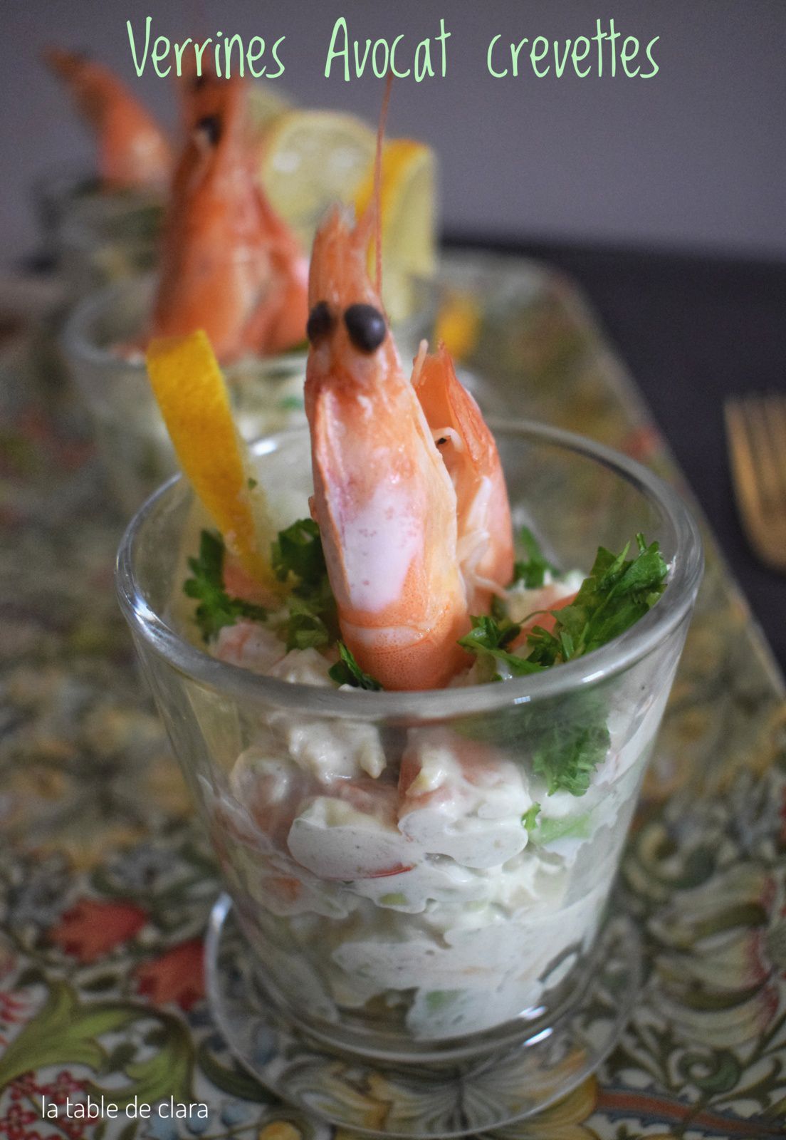 Verrines avocat crevettes