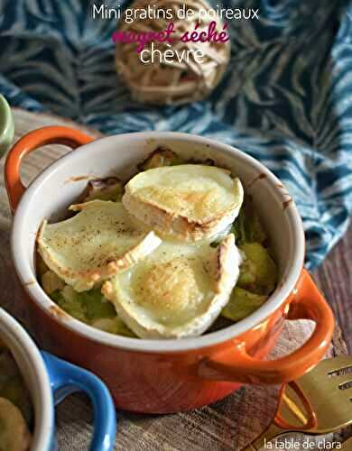 Mini gratins de poireaux magret séché et chèvre