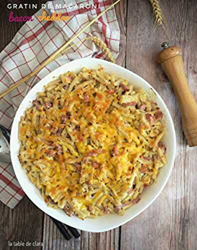 Gratin de macaroni bacon et cheddar