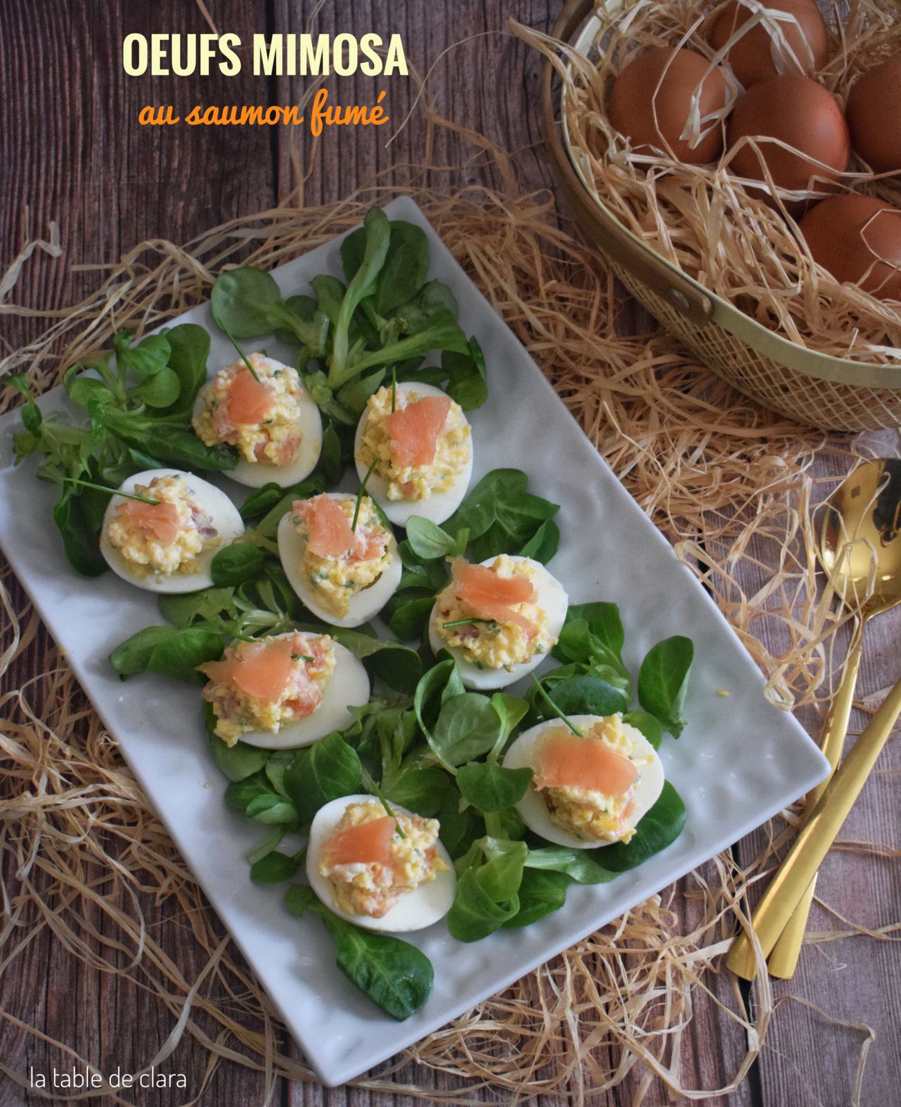 Oeufs mimosa au saumon fumé