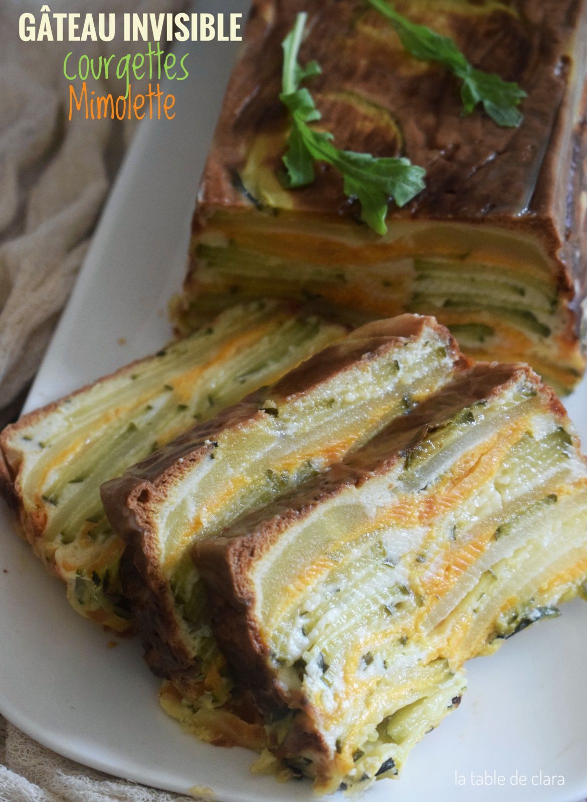 Gâteau invisible courgettes mimolette