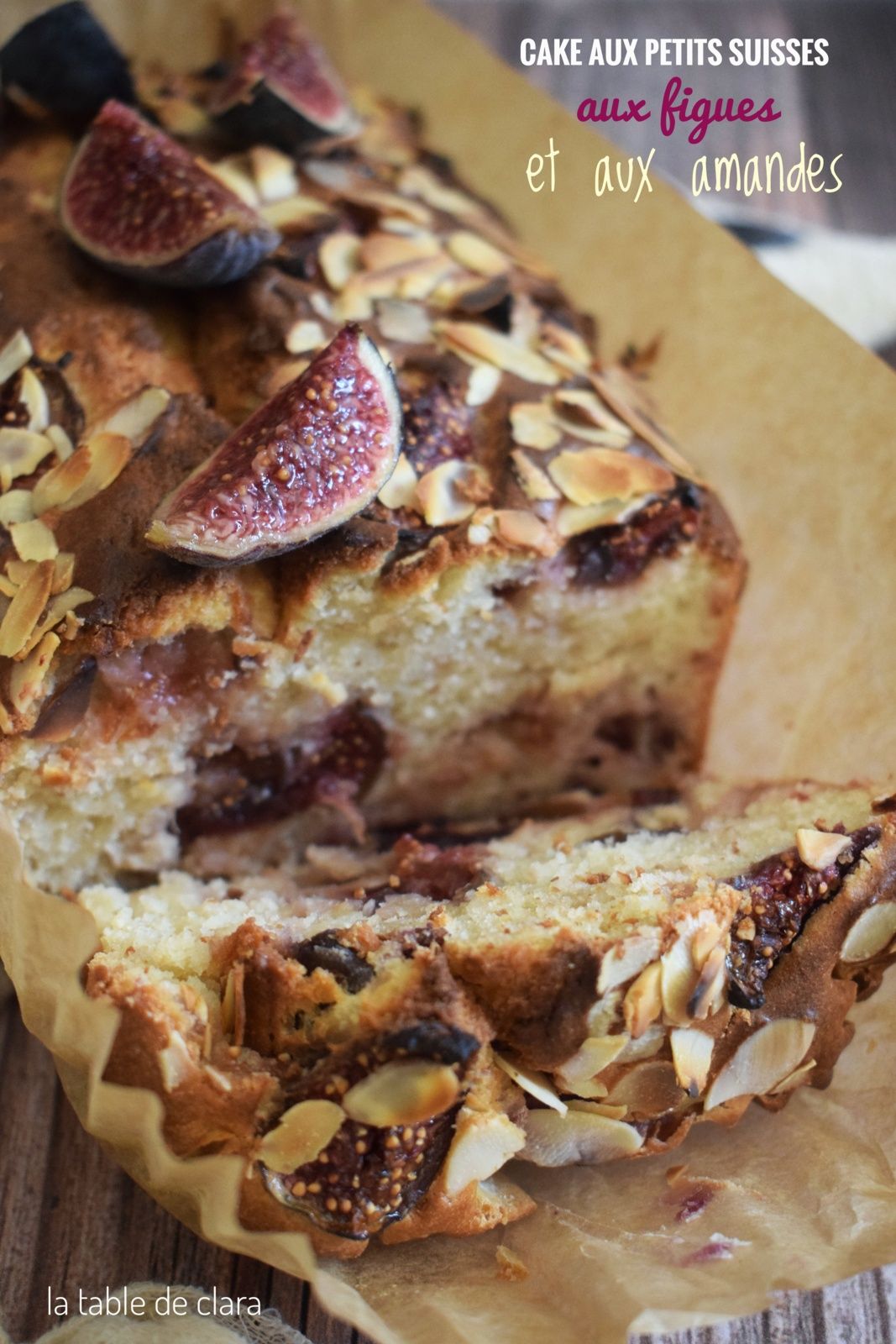 Cake aux petits suisses aux figues et aux amandes