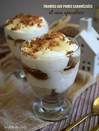 Tiramisu aux poires caramélisées et aux speculoos