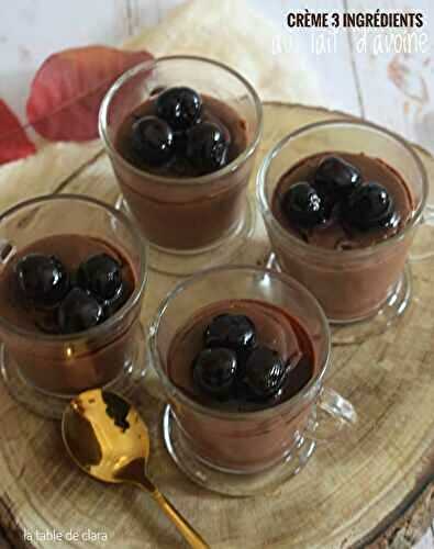 Crème 3 ingrédients au lait d'avoine