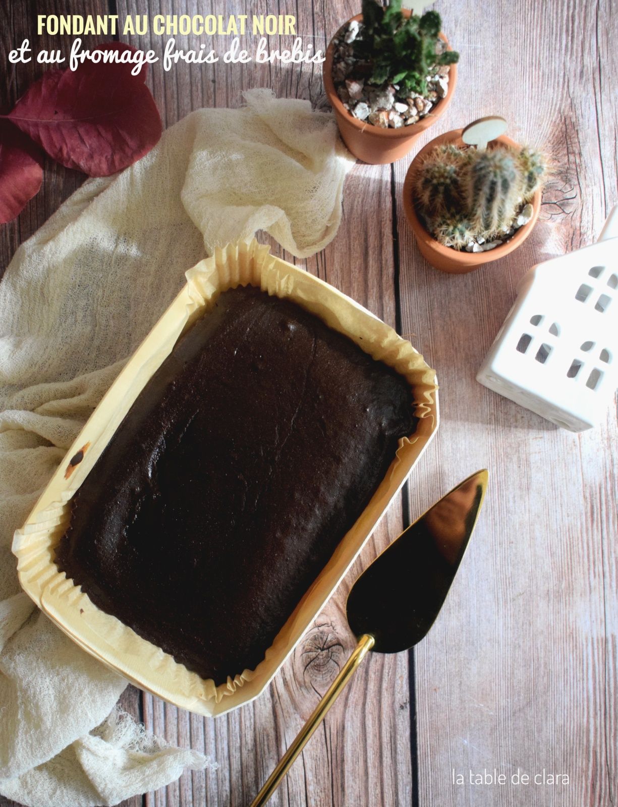 Fondant au chocolat noir et au fromage frais de brebis