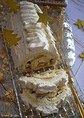 Bûche roulée biscuit japonnais pommes et chantilly