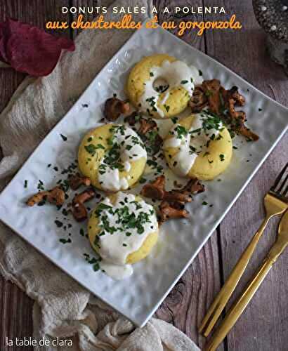 Donuts de polenta aux chanterelles et au gorgonzola