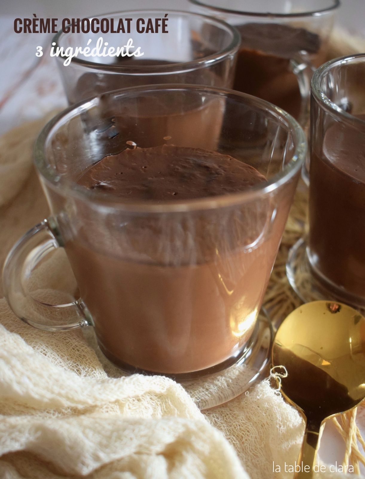 Crème chocolat café 3 ingrédients sans lactose