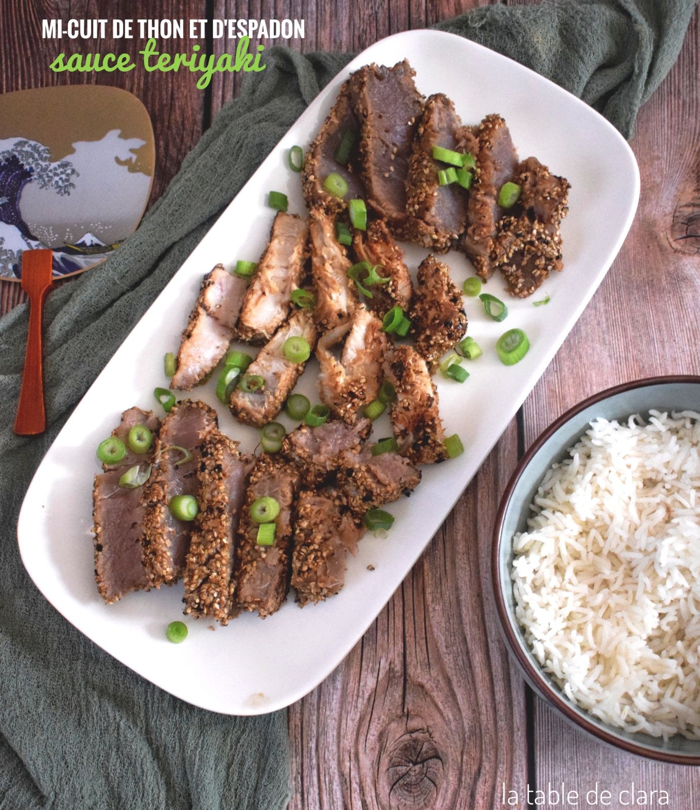 Mi-cuit de thon et espadon sauce teriyaki
