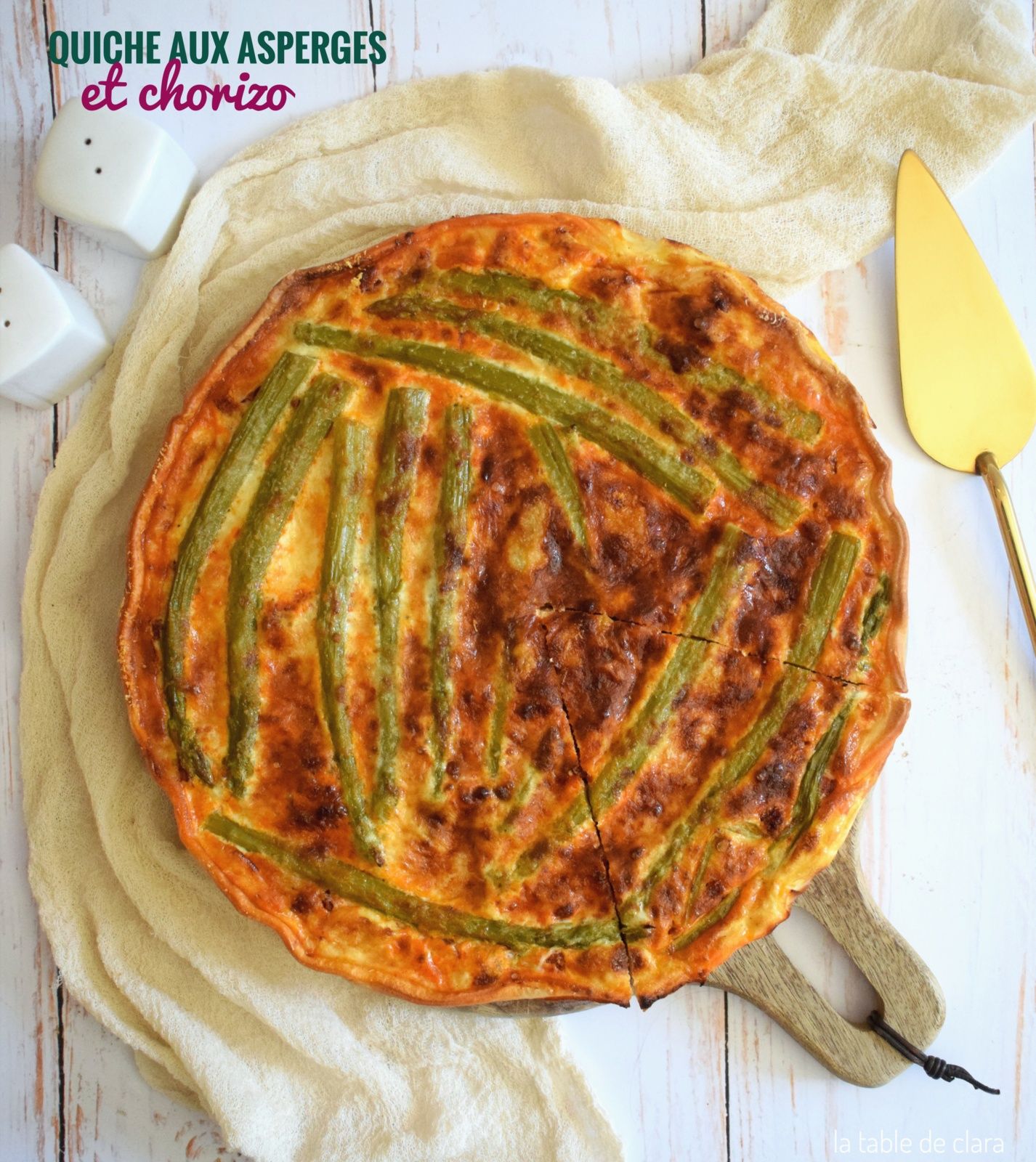 Quiche aux asperges et au chorizo