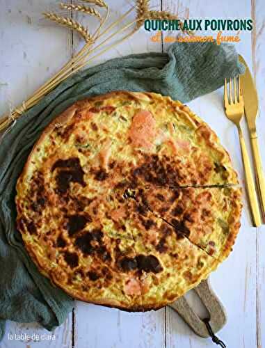 Quiche aux poivrons et au saumon fumé