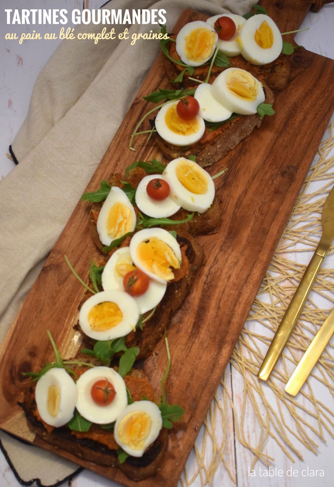 Tartines gourmandes au pain au blé complet et graines