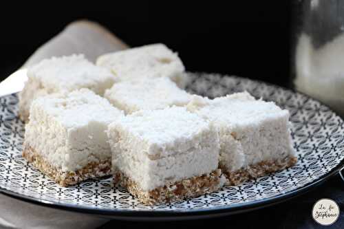 Barres gourmandes coco-citron, pâte sans cuisson