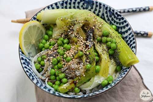 Bol de poireaux et petits-pois pour un lundi sans viande!