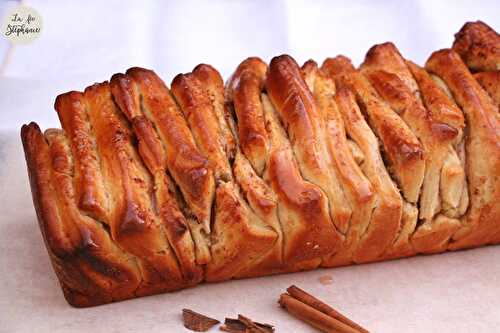 Brioche effeuillée à la cannelle, recette sans beurre