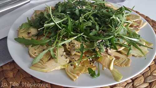 Carpaccio d'artichauts et roquette: une recette crue et vegan