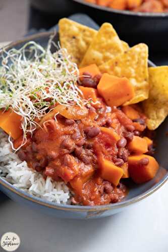 Chili de patates douces et haricots Azuki