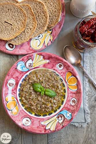 Minestra d'orzo, piselli e lenticchie - Soupe d'orge aux petits pois et aux lentilles