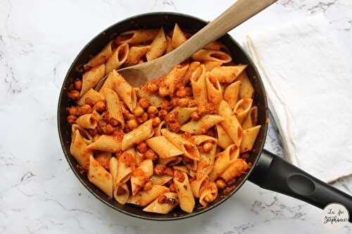 Pasta al pomodoro et pois chiches grillés