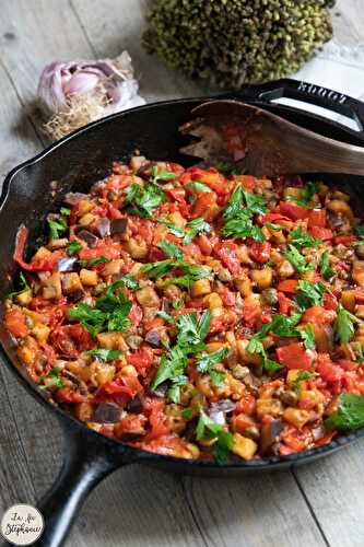 Poêlée de tomates aux aubergines