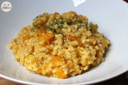 Risotto à la courge butternut, parfumée au safran