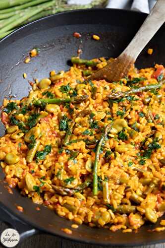 Riz façon paella aux légumes de printemps