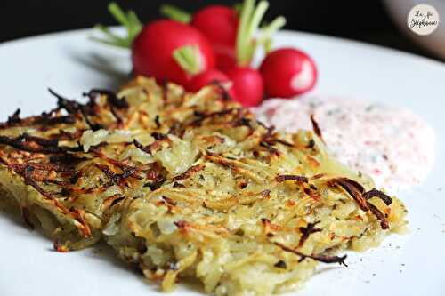 Rösti de patates américaines au four et sauce aux radis