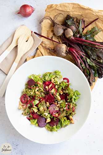 Salade verte betterave et avocat