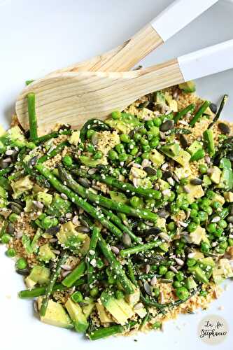 Taboulé printanier d'asperges vertes et petits pois