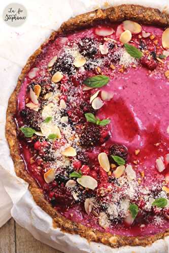 Tarte crue aux fruits rouges, recette sans gluten