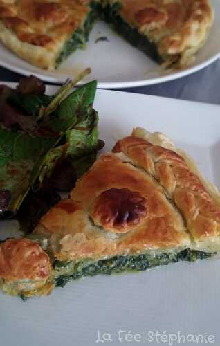 Tourte aux épinards toute végétale, sans oeuf, ni produit laitier