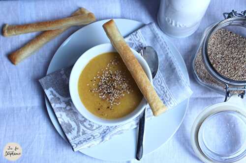 Velouté de carottes de Polignano a Mare au beurre d'arachide